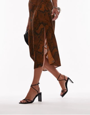 Wide Fit Georgina strappy heels in black