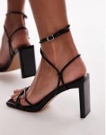 Wide Fit Georgina strappy heels in black