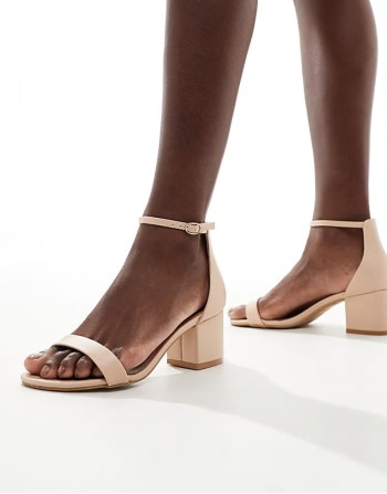 block heel sandals in beige
