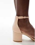 block heel sandals in beige