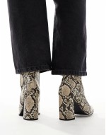 Maddie block heel ankle boot in snake