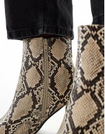 Maddie block heel ankle boot in snake