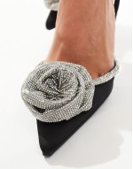 Heavenly corsage heeled shoes in black