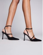 Present high heeled shoes in black