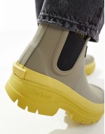 Nimbus wellington boots in dusky green/limeade