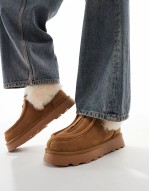 Real Sheepskin Zip Up Ankle Boot in Chestnut