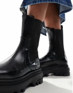 Loss Sale Alex leather chunky chelsea boots in black
