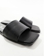 Fig square toe flat sandals in black