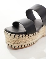 thong espadrille sandals in black