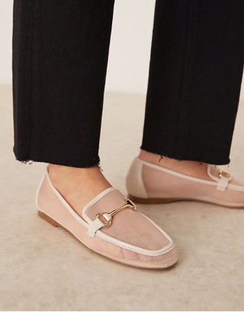 Graice snaffle loafers in beige mesh