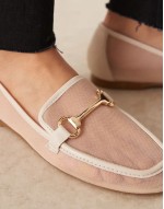 Graice snaffle loafers in beige mesh