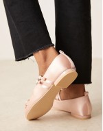 Idol mary jane ballet flats in blush satin