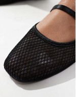 mesh ballet flat in black