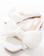 Bridal Bowie flat sandals in ivory