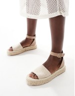jute flatform sandals  in taupe