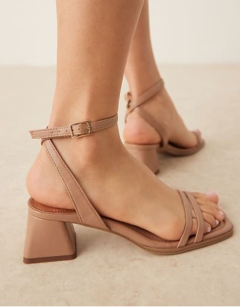 Honeydew mid block heeled sandals in beige