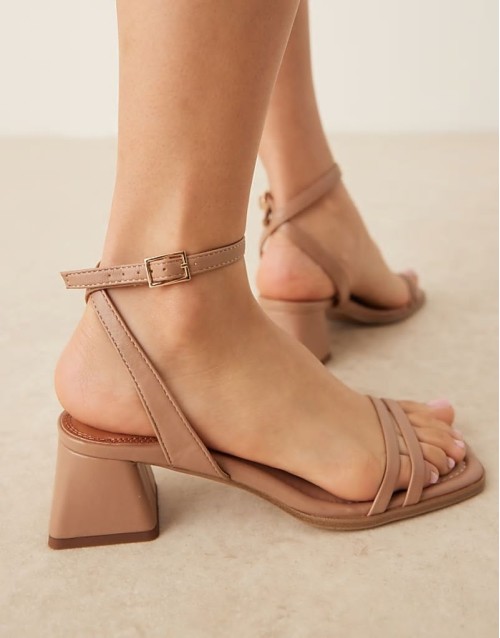 Honeydew mid block heeled sandals in beige