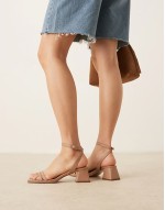 Honeydew mid block heeled sandals in beige